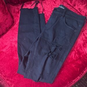 Express Midnight Black Ripped Skinny Jeans